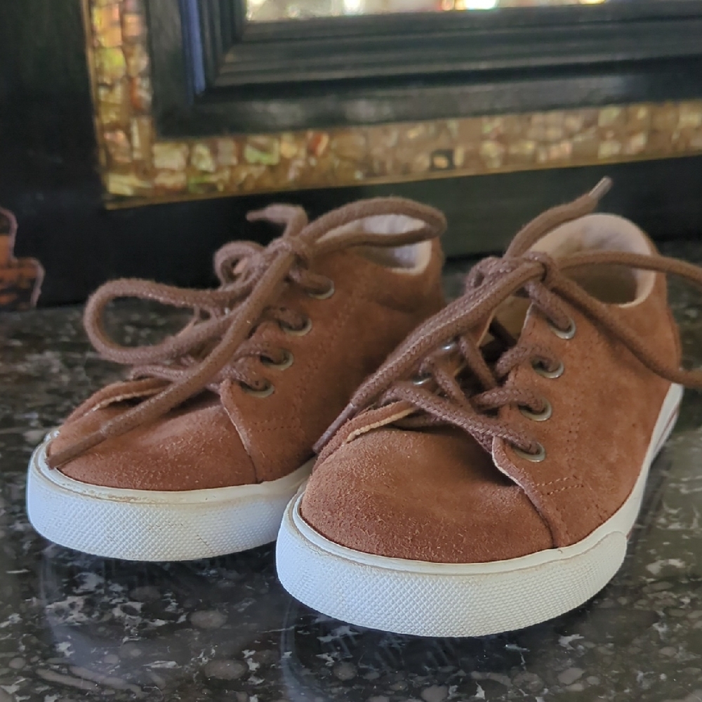 Janie And Jack Brown Suede Sneakers